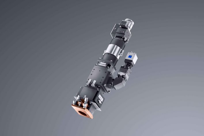 BEO D70 focusing optics with observation camera, crossjet, and aerator nozzle